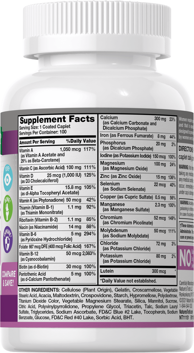 Nature's Truth ABC Complete Senior Women's 50+ 100 Caplets