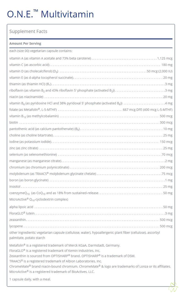 Pure Encapsulations O.N.E. Multivitamin Capsules