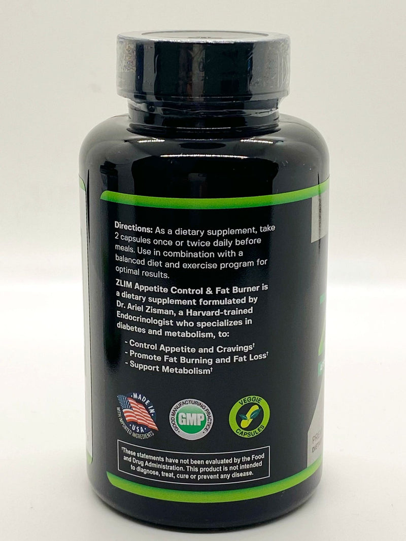 ZLIM Appetite Control and Fat Burner, by Dr ZISMAN, 90 Caps