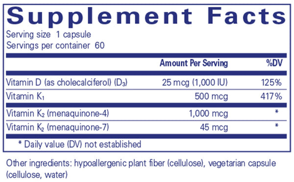 Pure Encapsulations Synergy K 60 Capsules