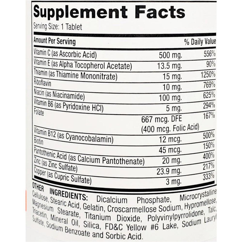 Rugby Multivitamin Stress With Zinc Tablets