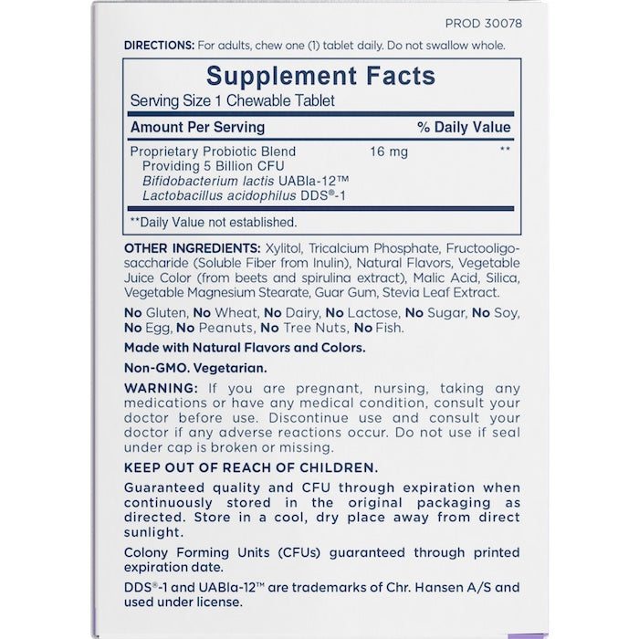 American Health Chewable Probiotics 5 Billion Grape 30 Tablets