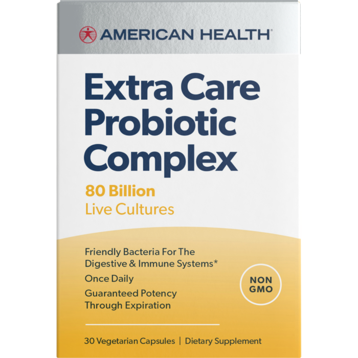 American Health Extra Care Probiotic Complex 80B fresa 30 cápsulas de vegetales