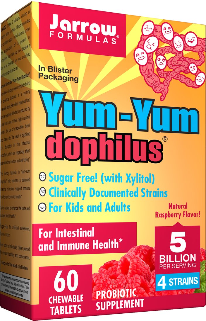 Jarrow Formulas Yum-yum dophilus Raspberry natural masticable