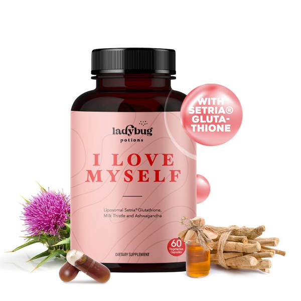 Ladybug I Love Myself Glutathione Ashwagandha & Milk Thistle Vegetable Capsules