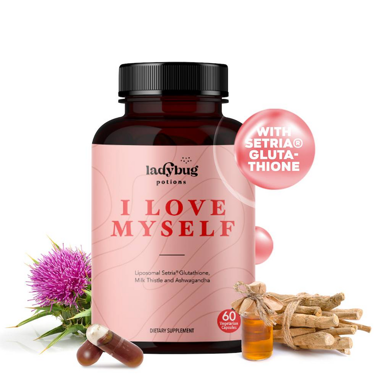 Ladybug I Love Myself Glutathione Ashwagandha & Milk Thistle Vegetable Capsules