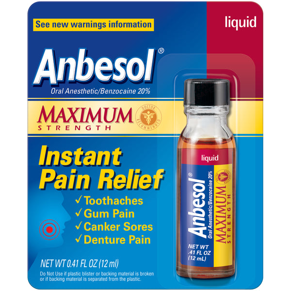 Anbesol Liquid Maximum Strength, 0.41 OZ