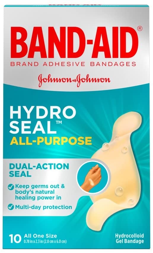 Band-Aid Brand Adhesive Bandages Hydro Seal for All Purpose, Fingers, and Blisters