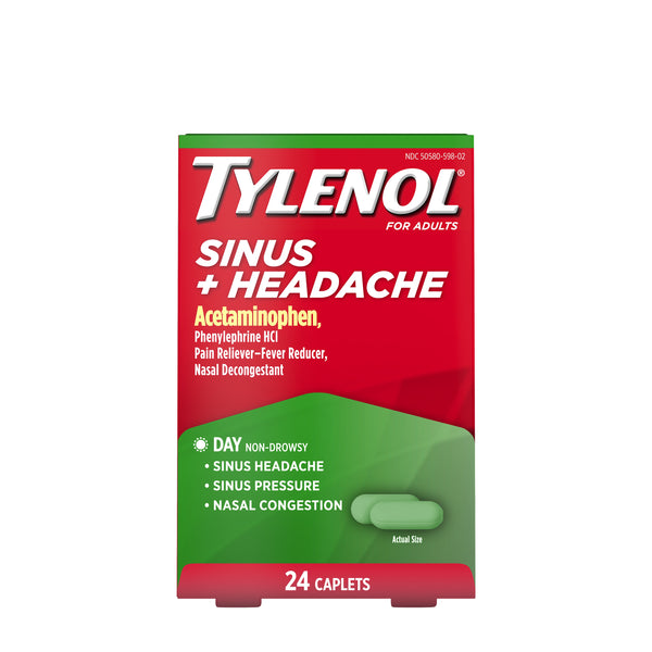 Tylenol Seno + Caplets diurnas no sometidas a dolor de cabeza, 24 CT