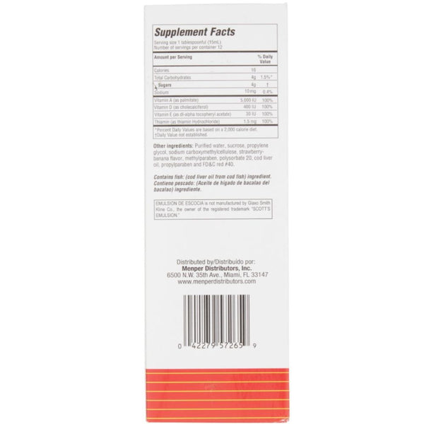 Emulsion De Escocia Cod Liver Oil 6.5 oz