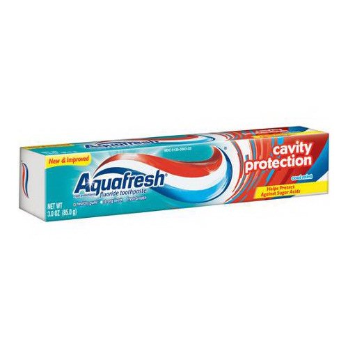 Pasta de dientes de fluoruro de protección de la cavidad de Aquafresh, menta fría - 3 oz