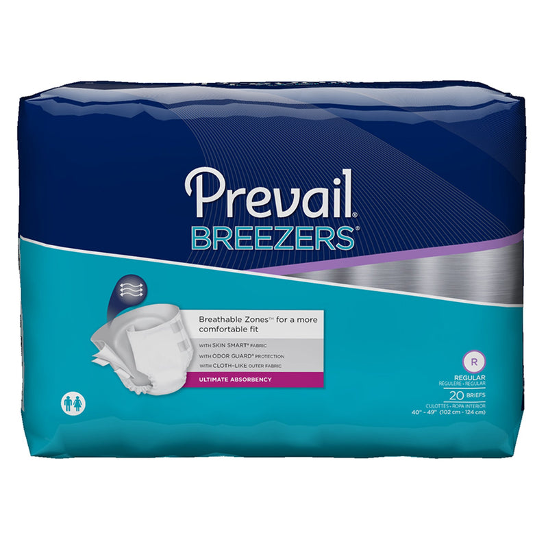 Breezers prevalecientes Incontinente para adultos Breve absorbencia regular. 20 ea