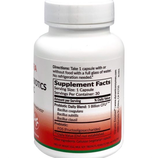 Enzimas dinámicas ultra esporas probióticos y prebióticos 30 cápsulas