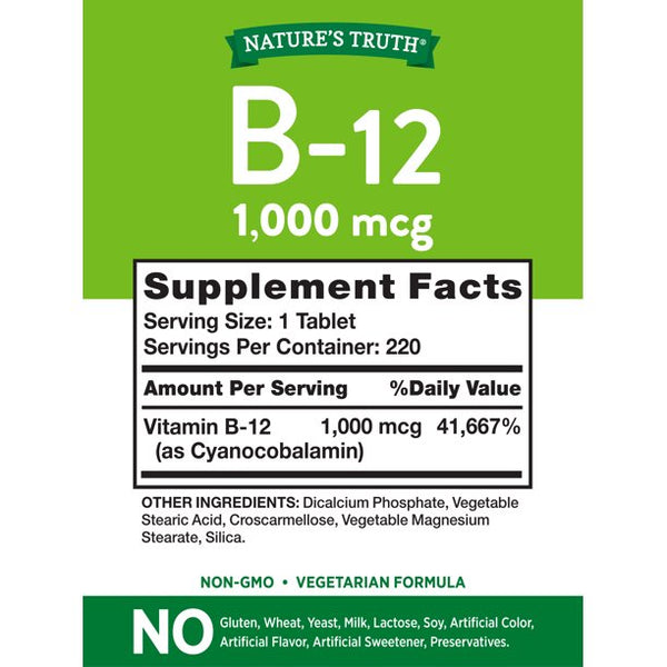 Nature's Truth Vitamina B-12 1,000 MCG 220 Tabletas