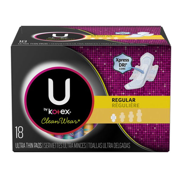 Kotex U Clean Wear U-Thin Regular Pads 18ct