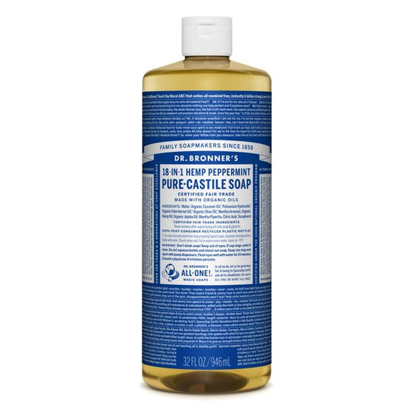 Jabón líquido de menta pura de menta del Dr. Bronner - 32 oz