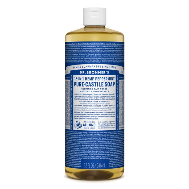 Dr. Bronner's Peppermint Pure-Castile Liquid Soap - 32 oz