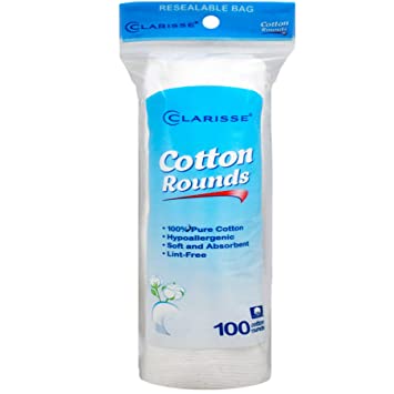 Clarisse Cotton Pads, Round, 100 Ct