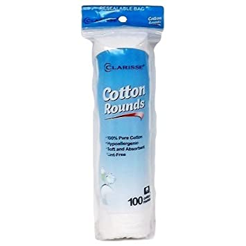 Clarisse Cotton Pads, Round, 100 Ct
