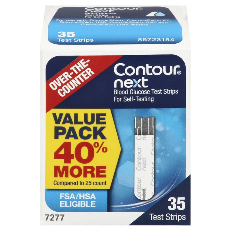 Contorno Siguiente Glucosa en sangre tiras de prueba 35 Ct
