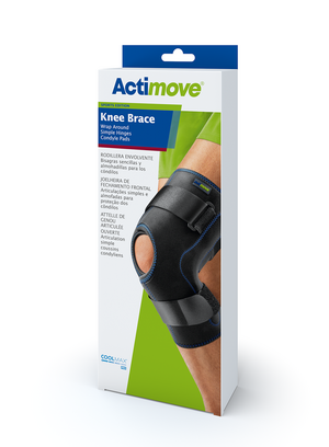 Actimove Knee Braze envuelto, bisagras simples, almohadillas de cóndilo