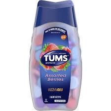 Tums Tabletas masticables antiácido para alivio de la acidez estomacal, bayas surtidas con ultra resistencia