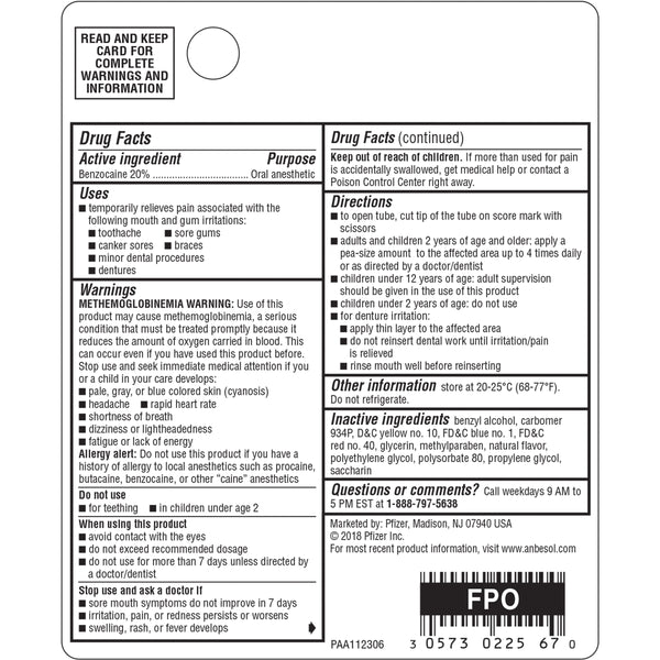 Anbesol gel resistencia máxima 0.33 oz
