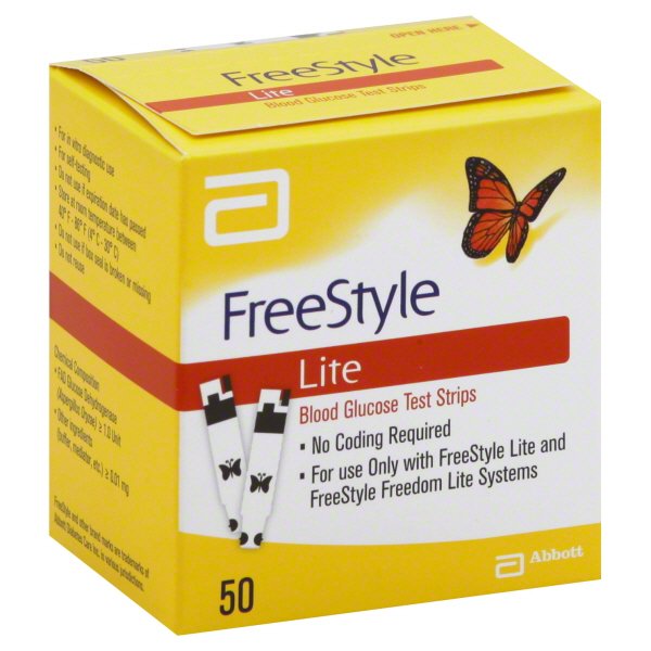 FreeStyle Lite Blood Glucose Test Strips, 50 Ct