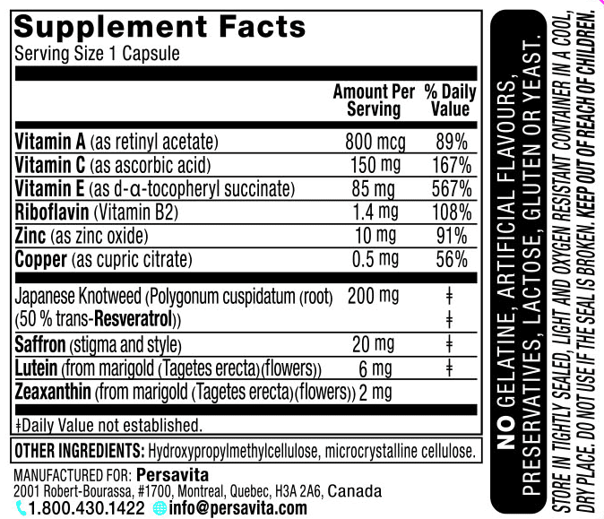 Suplemento de los ojos de azafrán 2020