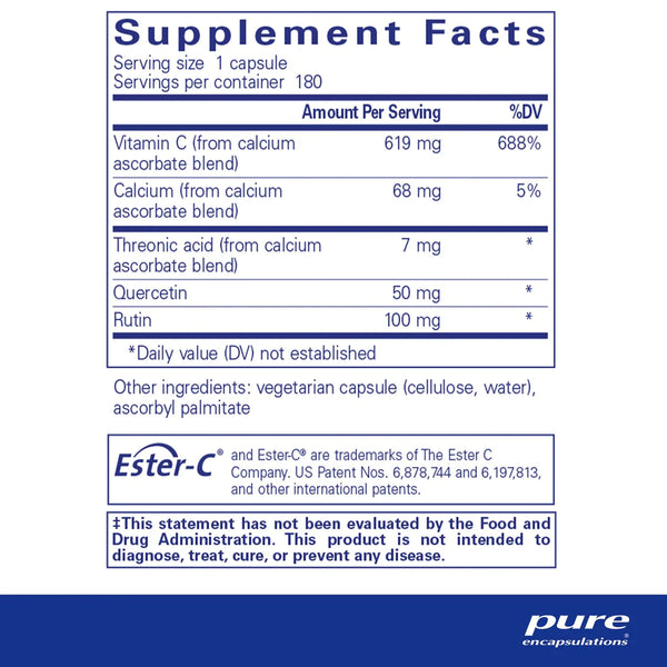 Encapsulaciones puras C y flavonoides esenciales 180 cápsulas