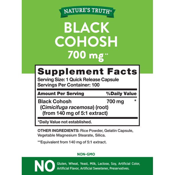 Nature's Truth Black Cohosh 700mg 100 Capsules