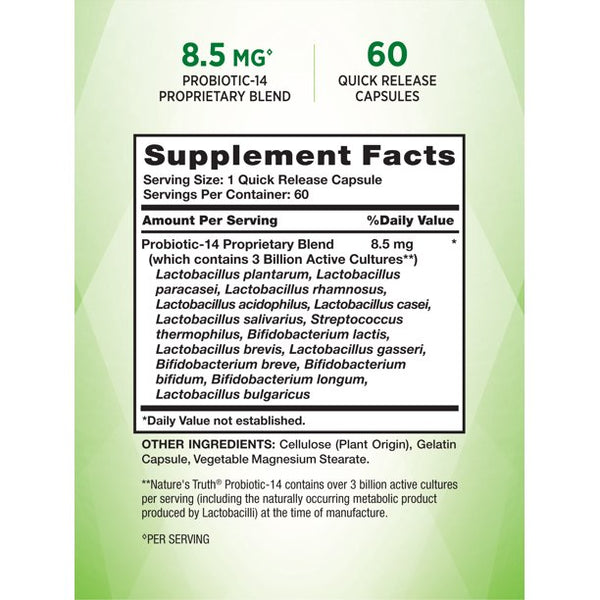 Nature's Truth Advance Probiotic-10 Acidophilus 60 Capsules