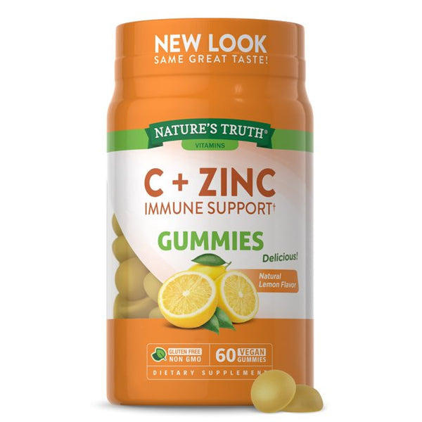 Nature's Truth Vitamin C + Manuka Honey Zinc Honey Lemon 60 Gummies