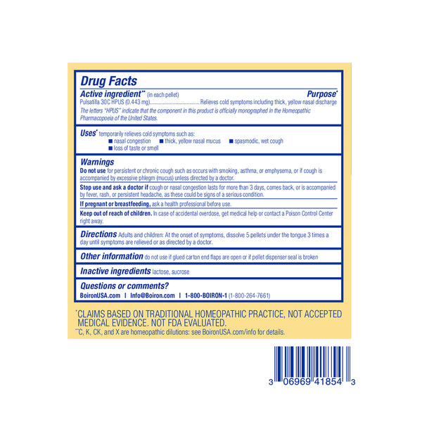 Boiron Pulsatilla 30C Bonus Pack, Homeopathic Medicine for Cold & Mucus Relief, Nasal Congestion, Thick Mucus, Cough, 3 x 80 Pellets