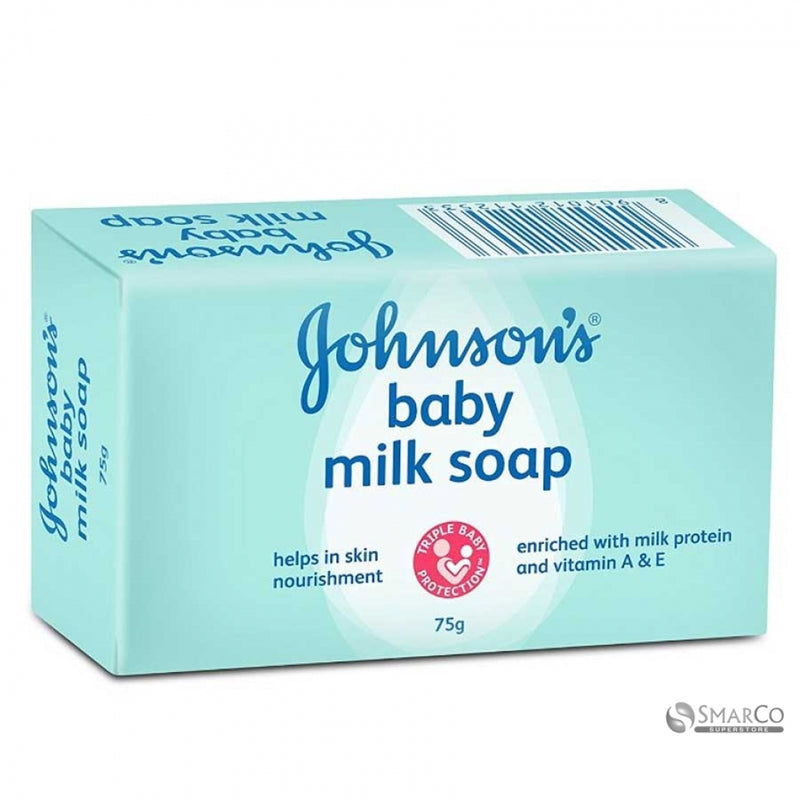 Jabón de barra de leche para bebés de Johnson con proteínas de leche y vitamina E, 3.5 onzas