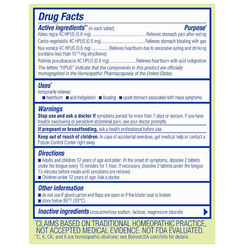 Boiron Acidil, Homeopathic Medicine for Heartburn Relief, Acid Indigestion, Upset Stomach, 60 Tablets