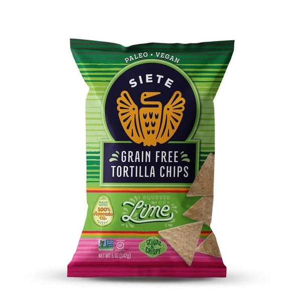 Siete Nacho Grain Free Tortilla Chips, Lime 5 oz.