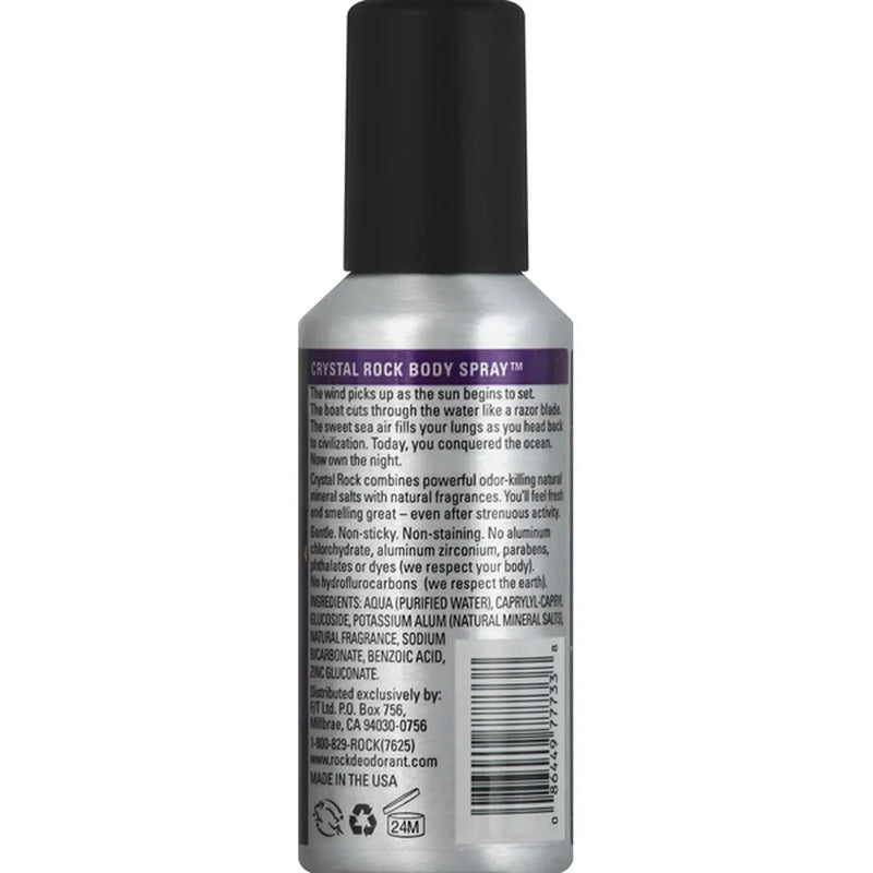 Crystal Rock Body Spray Granite Rain 4Oz