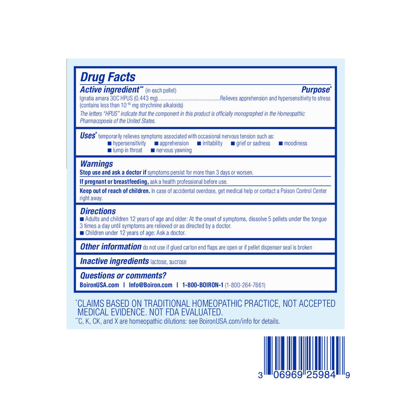 Boiron Ignatia Amara 30C Bonus Pack, Homeopathic Medicine for Emotional Stress Relief, Hypersensitivity, Grieving, Irritability, Moodiness, 3 x 80 Pellets