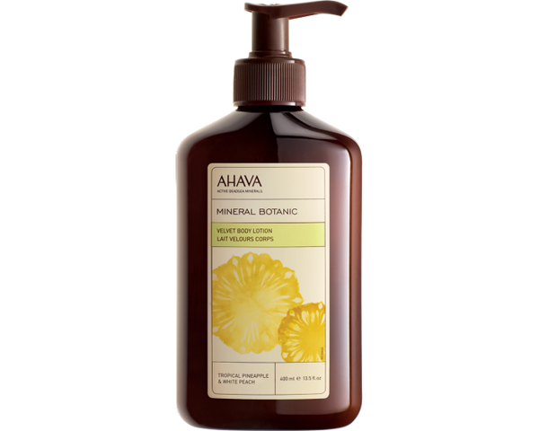 Loción de cuerpo botánico mineral ahava - piña y durazno