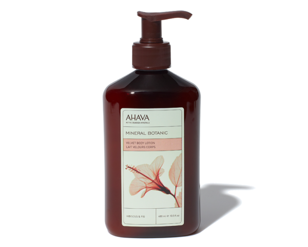Loción de cuerpo botánico mineral de Ahava - Hibiscus & Fig