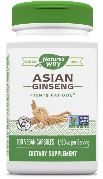 Nature's Way Asian Ginseng 1120 mg 50 Cápsulas veganas