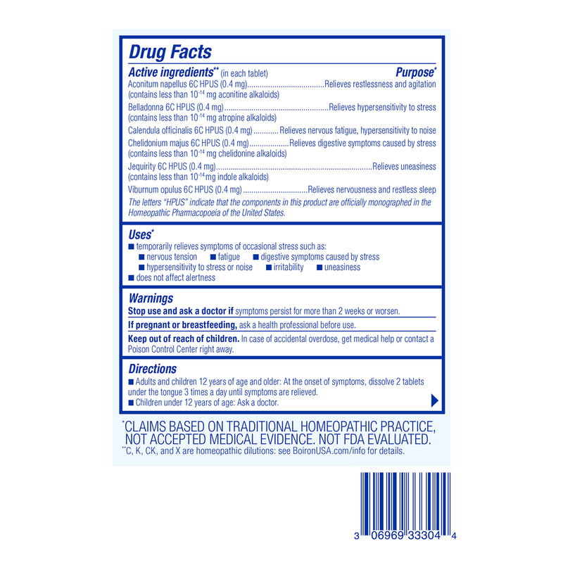 Boiron StressCalm, Homeopathic Medicine for Stress Relief, Reduces Nervous Tension, Calms Mind & Body, 60 Tablets