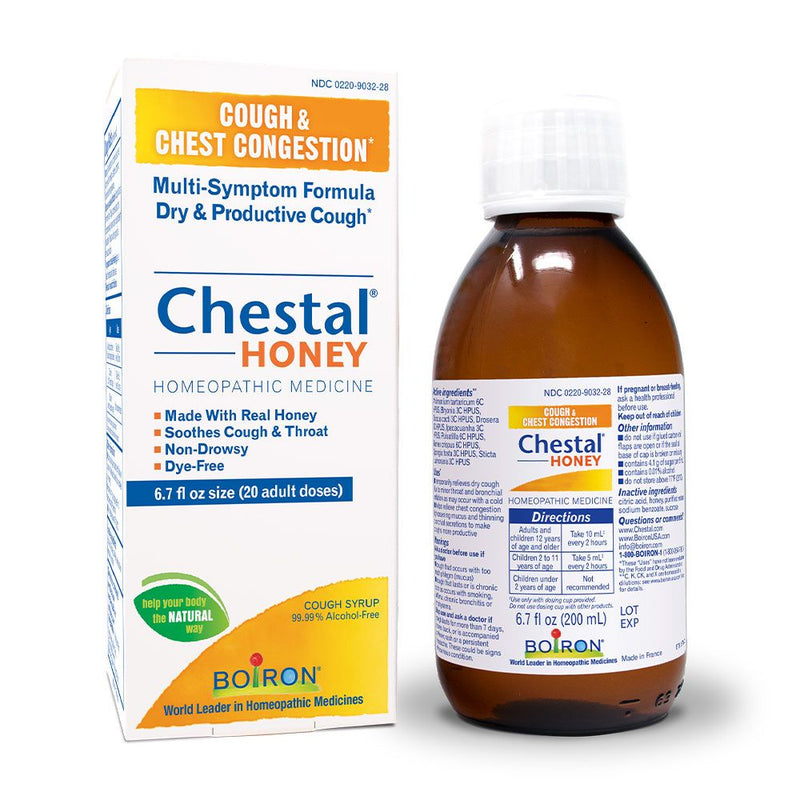 Boiron Chestal Honey, Homeopathic Medicine for Cough & Chest Congestion, Multi-Symptom Formula for Dry & Productive Cough, 6.7 fl oz