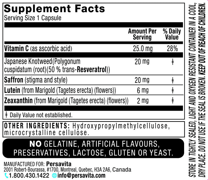 Cápsulas de Saffron 2020 Pro Ojos