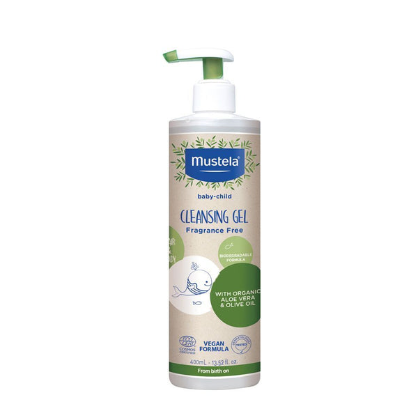 Mustela Cleansing Gel con aloe vera y aceite de oliva 13.52 oz