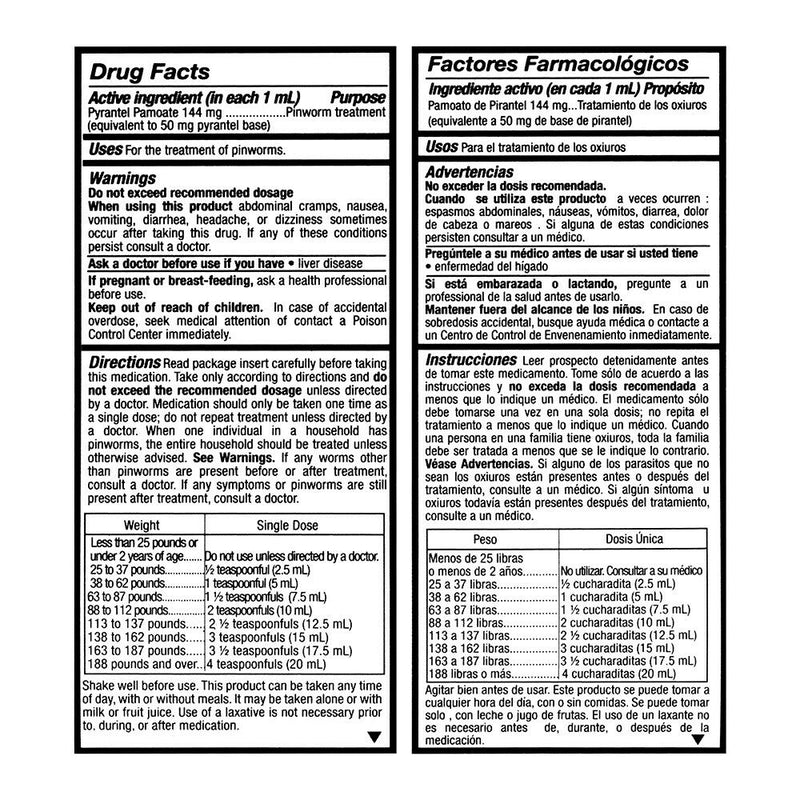 Suspensión de lombriz de parasitol 1 oz