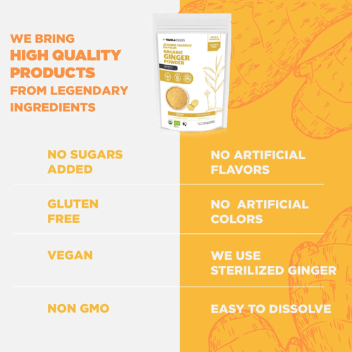 Wanka Foods Polvo de jengibre orgánico 8 oz