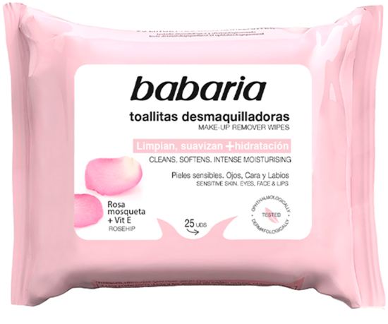 Babaria Rosehip Make-up Remover Wipes 25 Units