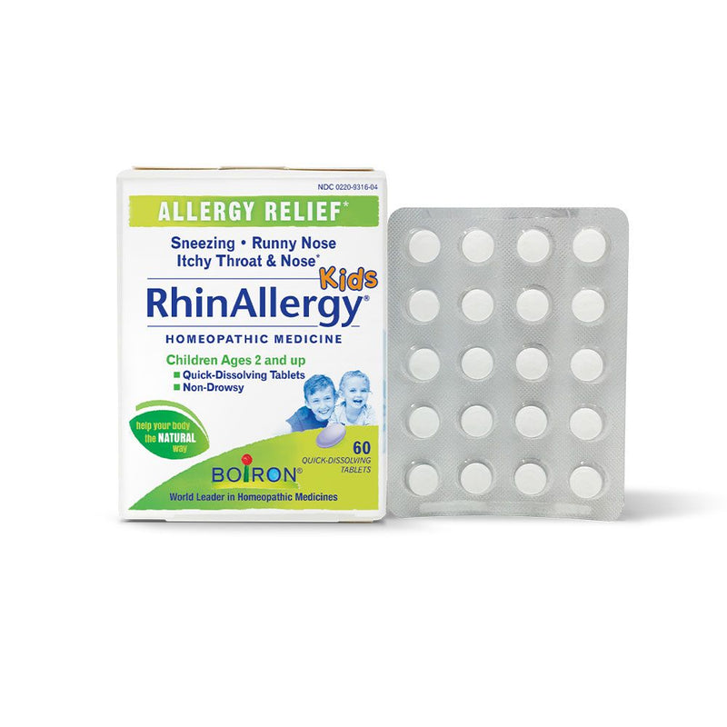 Boiron RhinAllergy Kids, Homeopathic Medicine for Allergy Relief, Sneezing, Runny Nose, Itchy Throat & Nose, 60 Tablets